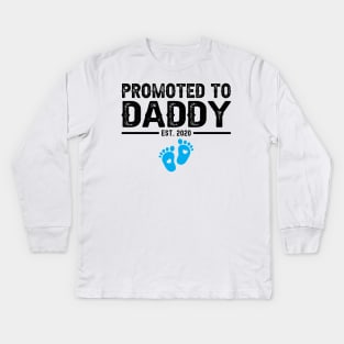 promoted to daddy est 2020 Kids Long Sleeve T-Shirt